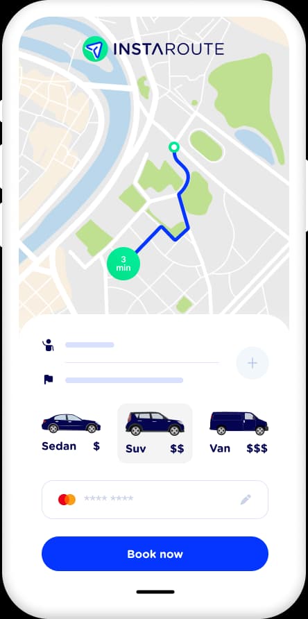 Customer booking portal shown on mobile device